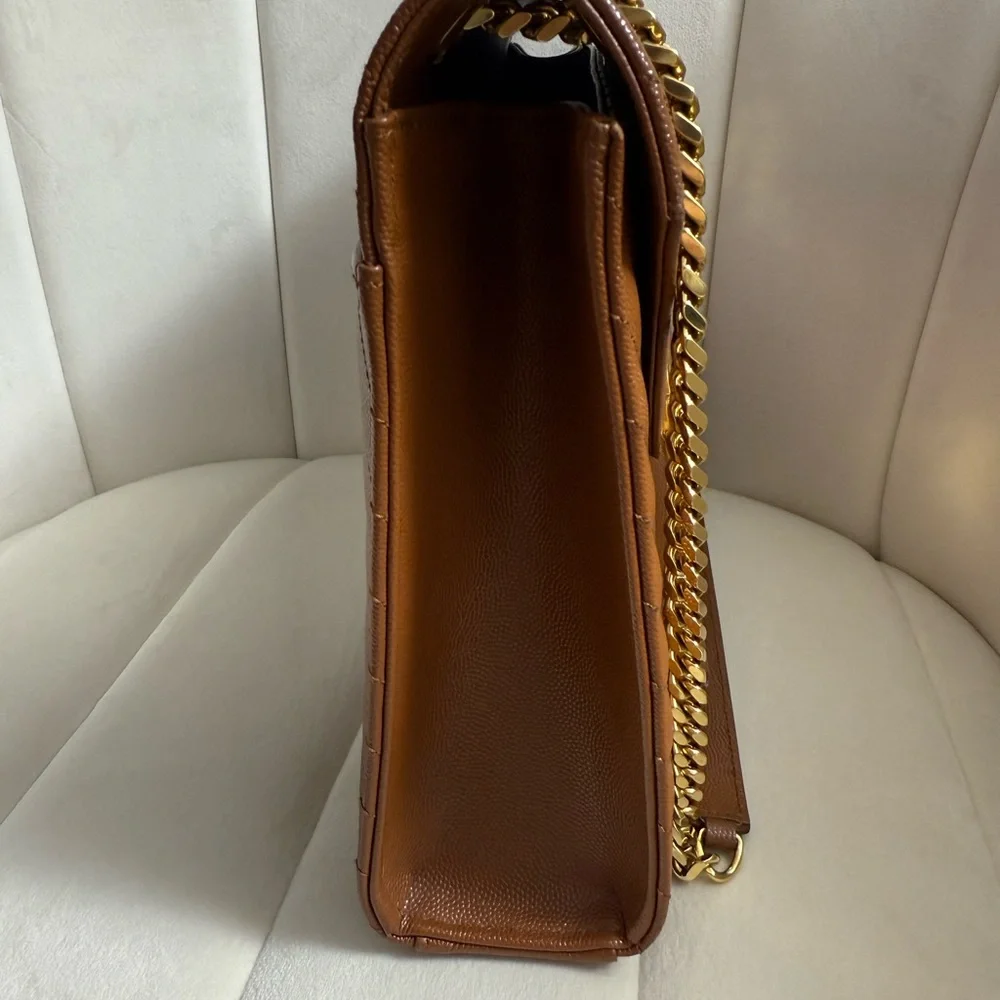Saint Laurent YSL Brown Quilted Leather Shoulder Bag - Picture 5 of 8
